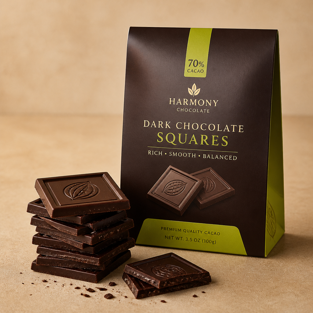 Better Chocolate Squares – branded packaging